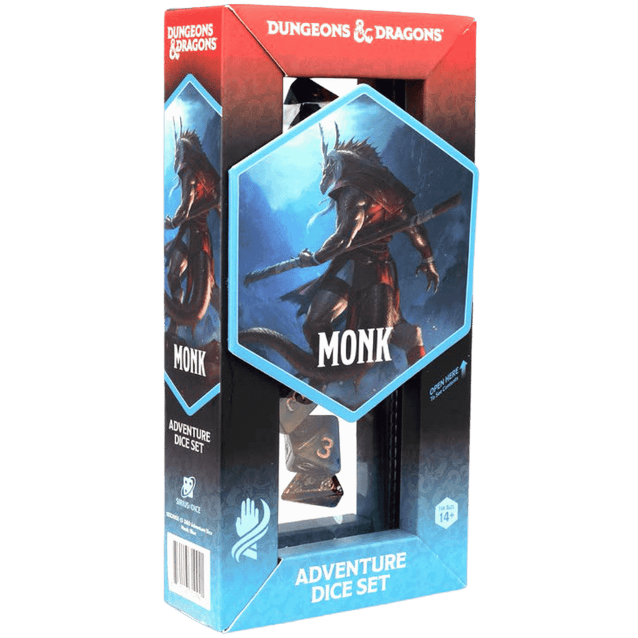 Sirius Dice: Dungeons & Dragons Adventure Dice Set - Monk - Blue/Gold (Refresh)