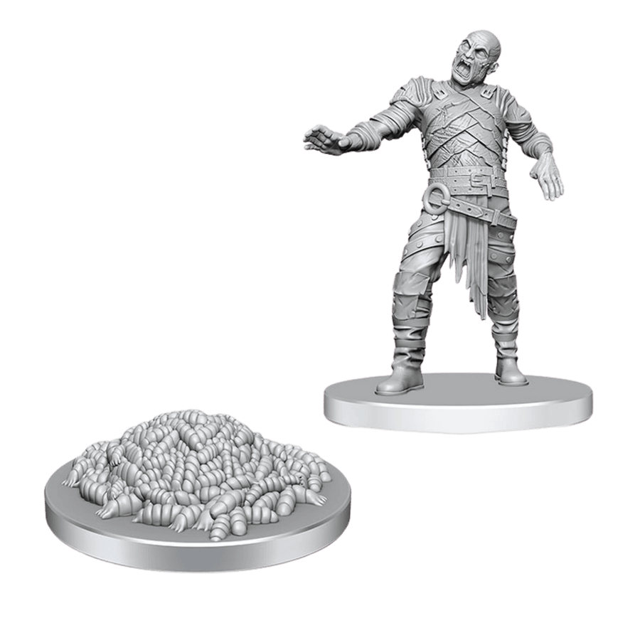 Dungeons & Dragons: Nolzur's Marvelous Miniatures - Swarm of Rot Grubs & Rot Grub Victim (Unpainted)
