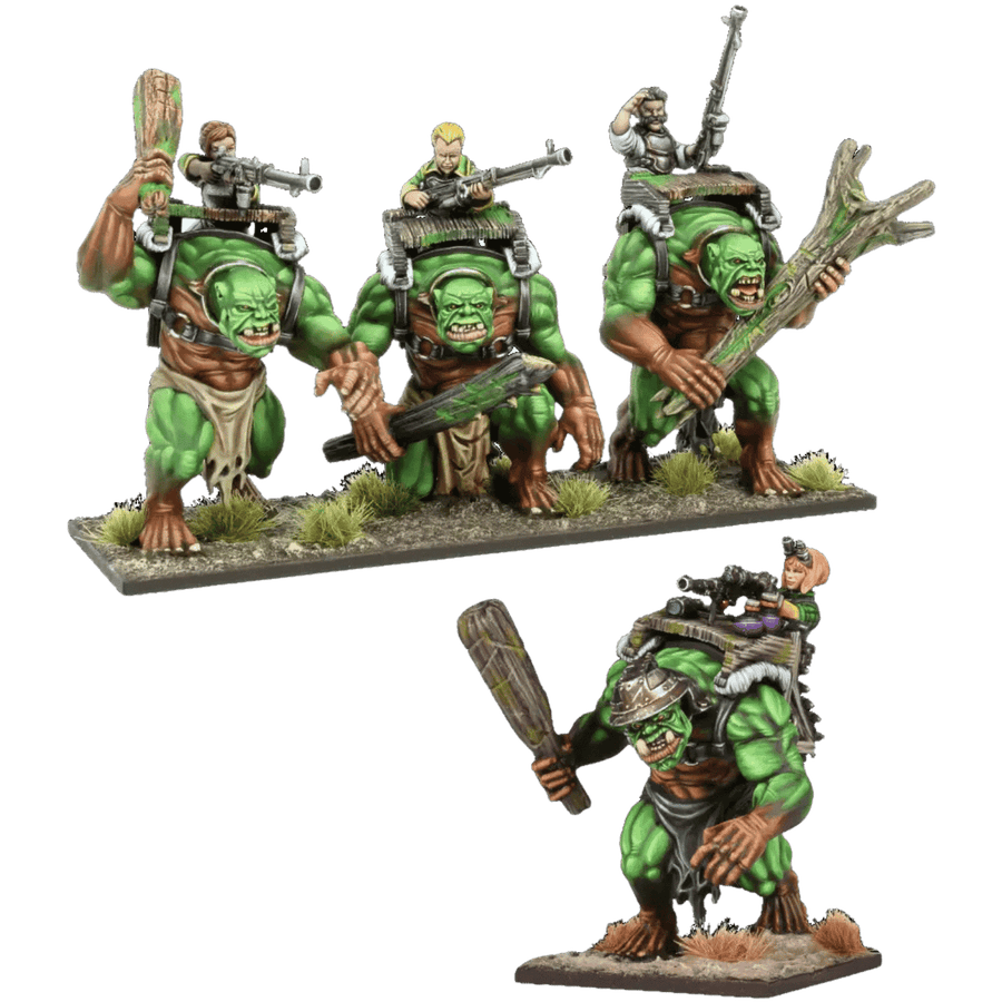 Kings of War 4E: Halfling Forest Troll Gunners & Sergeant
