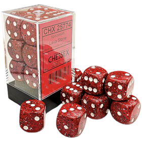 Chessex Dice: Speckled D6 16mm - Lava Stone (12ct)