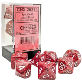 Chessex Dice: Speckled Polyhedral - Lava Stone (7ct)