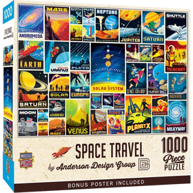 MasterPieces Puzzles: Vintage Posters - Space Travel (1000pcs)