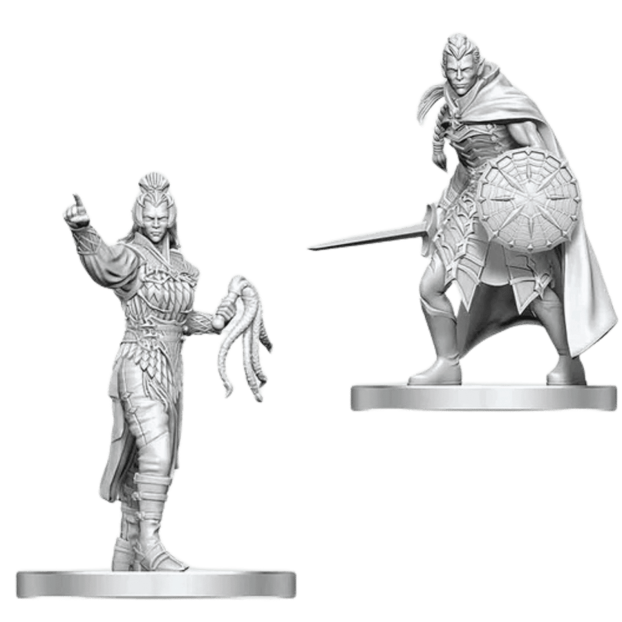 Dungeons & Dragons: Nolzur's Marvelous Miniatures - Drow Elite Warrior & Drow Priestess of Lolth (Unpainted)