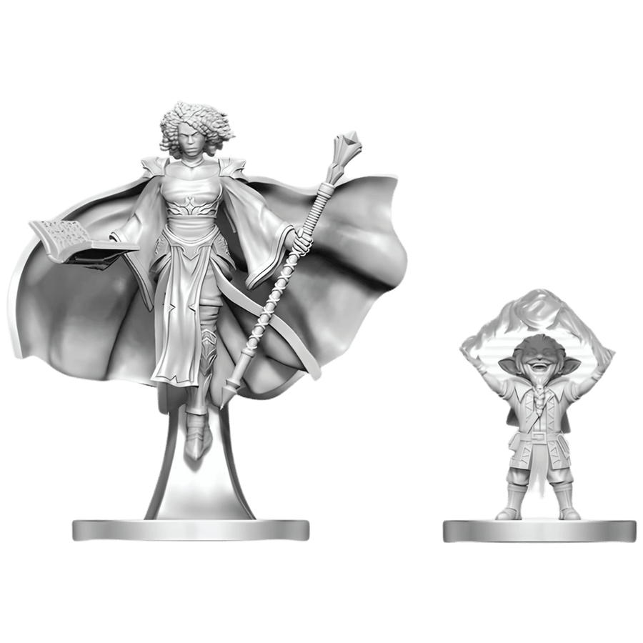 Dungeons & Dragons: Nolzur's Marvelous Miniatures - Gnome Warlock & Aasimar Wizard (Unpainted)