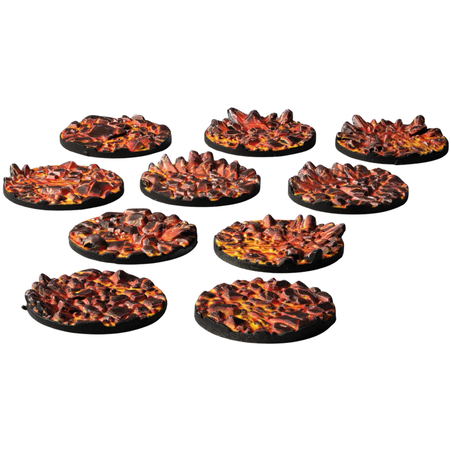 GamersGrass: Battle Ready Toppers - Molten Lava - Round 28mm (10ct)