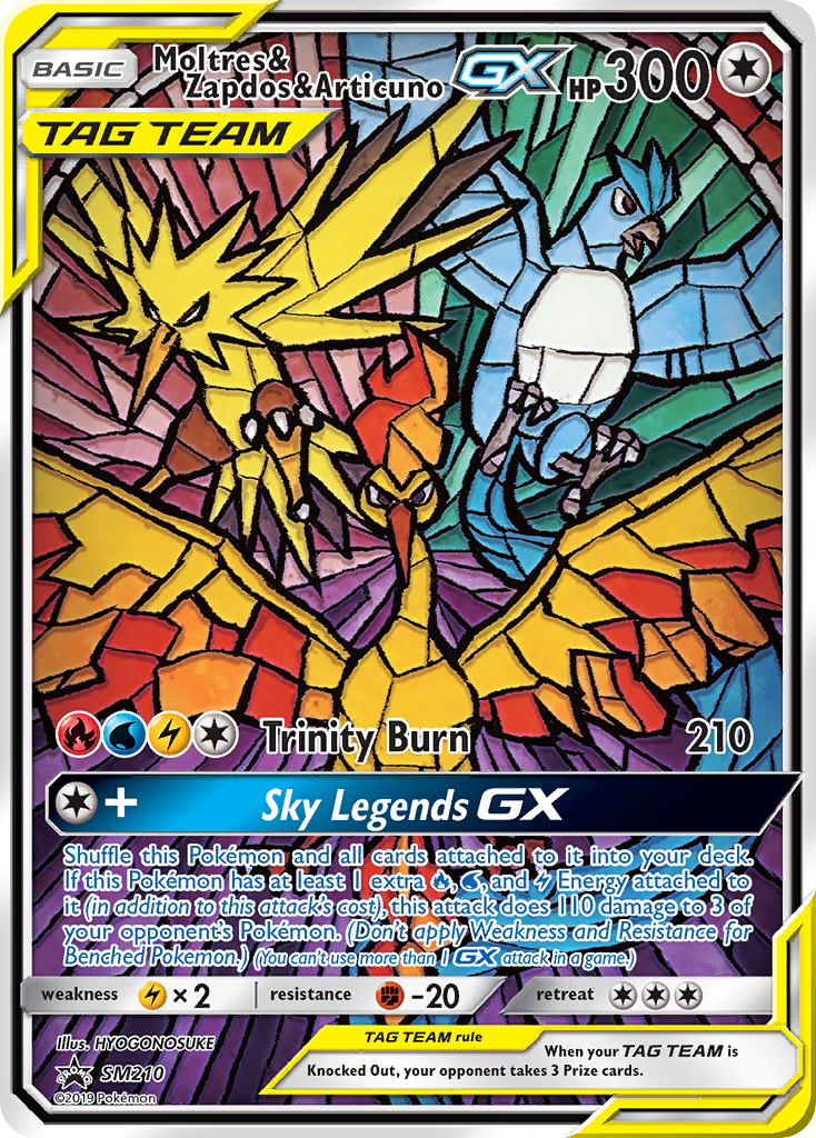 Moltres & Zapdos & Articuno-GX SM210/248 - SM Black Star Promos Holofoil (DMG)