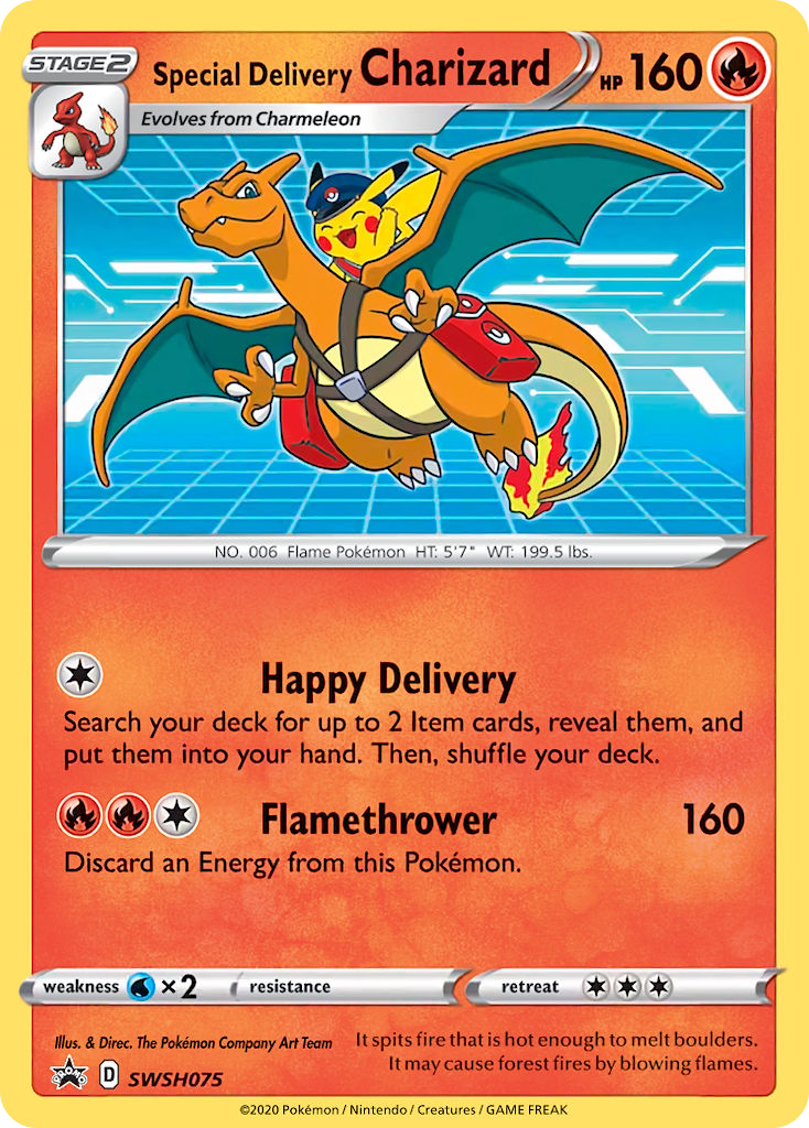Special Delivery Charizard SWSH075/298 - SWSH Black Star Promos Holofoil (HP)
