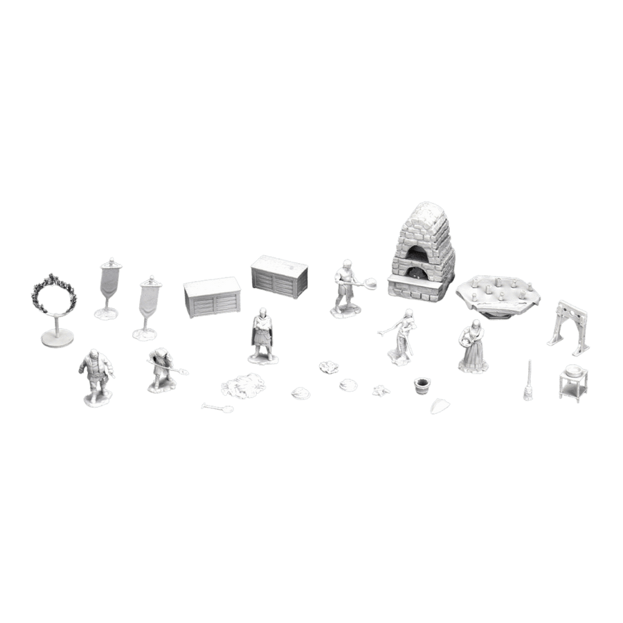 Wizkids Deep Cuts Unpainted Miniatures: Castle - Kingdom Retainers