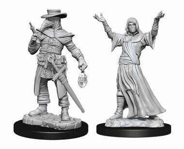 Wizkids Deep Cuts Unpainted Miniatures: Plague Doctor & Cultist (Wave 15)