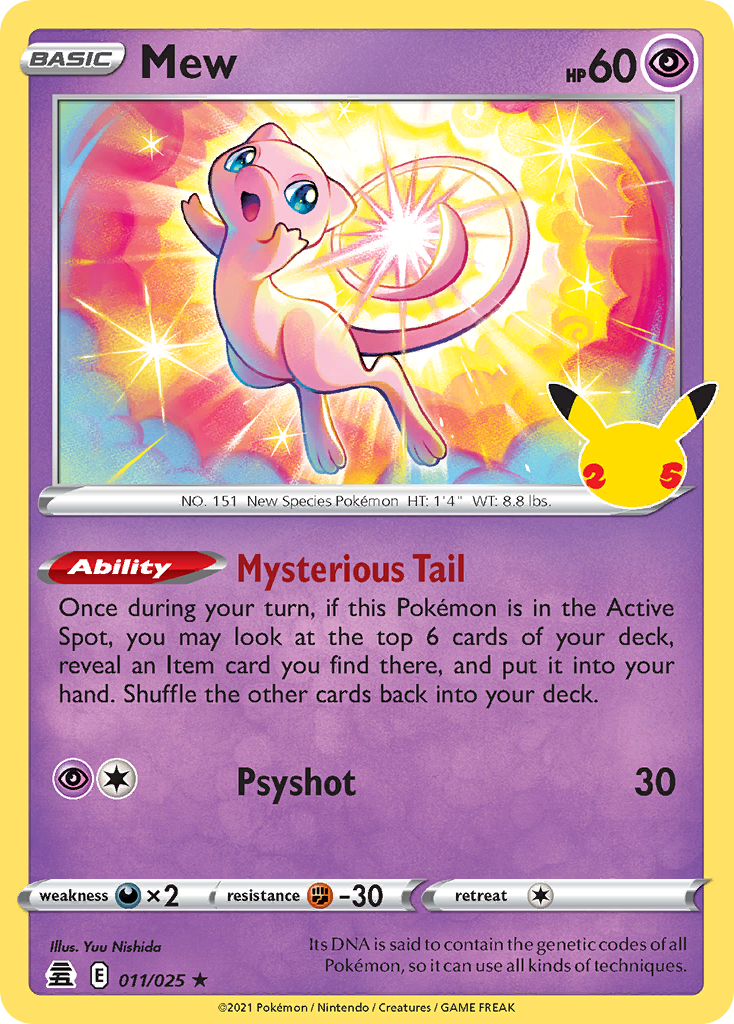 Mew 11/25 - Celebrations Holofoil (MP)