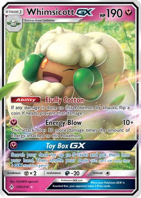 Whimsicott-GX 140/214 - Unbroken Bonds Holofoil (HP)