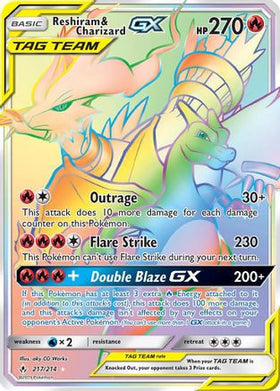 Reshiram & Charizard-GX 217/214 - Unbroken Bonds Holofoil (MP)