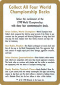 1998 World Championship Advertisement Card