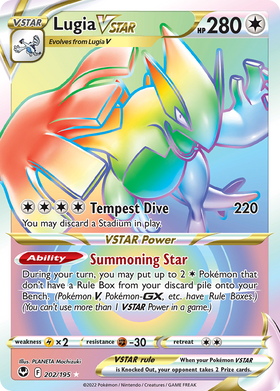 Lugia VSTAR 202/195 - Silver Tempest Holofoil (MP)