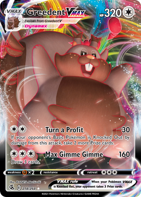 Greedent VMAX 218/264 - Fusion Strike Holofoil (HP)