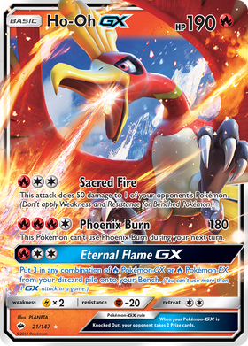 Ho-Oh-GX 21/147 - Burning Shadows Holofoil (HP)