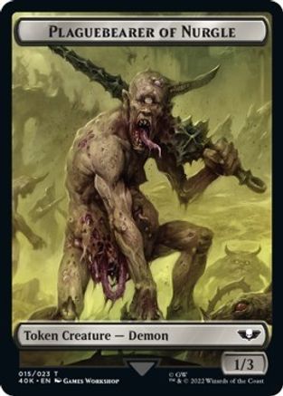 Plaguebearer of Nurgle // Astartes Warrior (012) Double-Sided Token (Surge Foil)