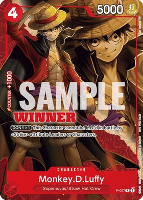 Monkey.D.Luffy (Winner Pack Vol. 1) (P-007) One Piece Promotion Cards