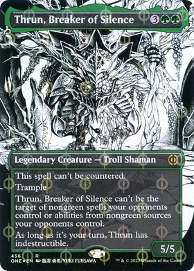 Thrun, Breaker of Silence (Borderless) (Step-and-Compleat Foil)