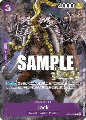 Jack (Online Regional 2023) [Participant] (ST04-008) One Piece Promotion Cards Foil