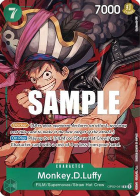 Monkey.D.Luffy (Alternate Art) (OP02-041) Paramount War Foil