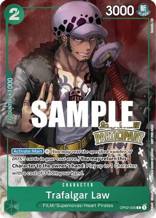Trafalgar Law (Offline Regional 2023) [Participant] (OP02-035) One Piece Promotion Cards Foil