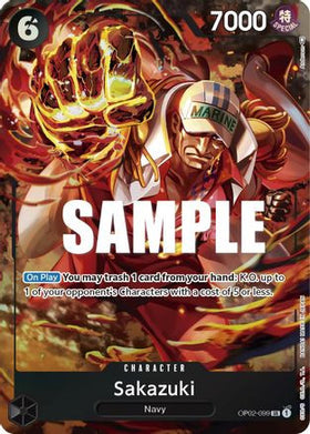Sakazuki (Alternate Art) (OP02-099) Paramount War Foil