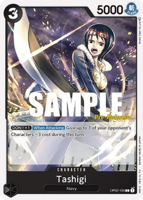 Tashigi (OP02-105) Paramount War Pre-Release Cards