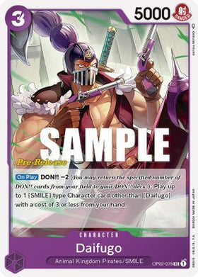 Daifugo (OP02-078) Paramount War Pre-Release Cards