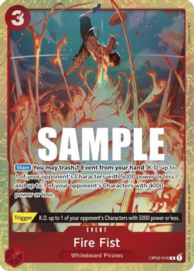 Fire Fist (Alternate Art) (OP03-018) Pillars of Strength Foil