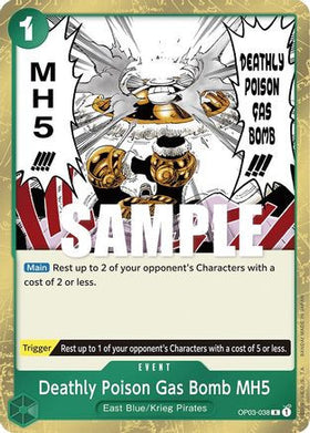Deathly Poison Gas Bomb MH5 (OP03-038) Pillars of Strength Foil