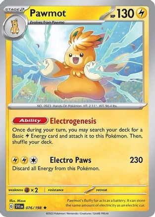 Pawmot - 076/198 (Line Holo) 76 - SV Scarlet Violet Promo Cards Holofoil