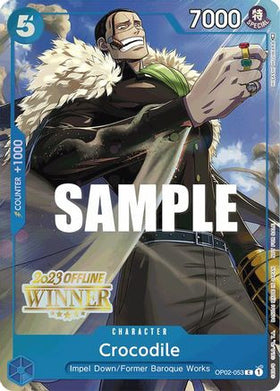 Crocodile (Offline Regional 2023) [Winner] (OP02-053) One Piece Promotion Cards
