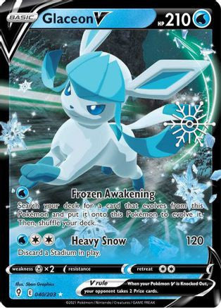 Glaceon V - 040/203 (Holiday Calendar) 40 - Miscellaneous Cards Products Holofoil