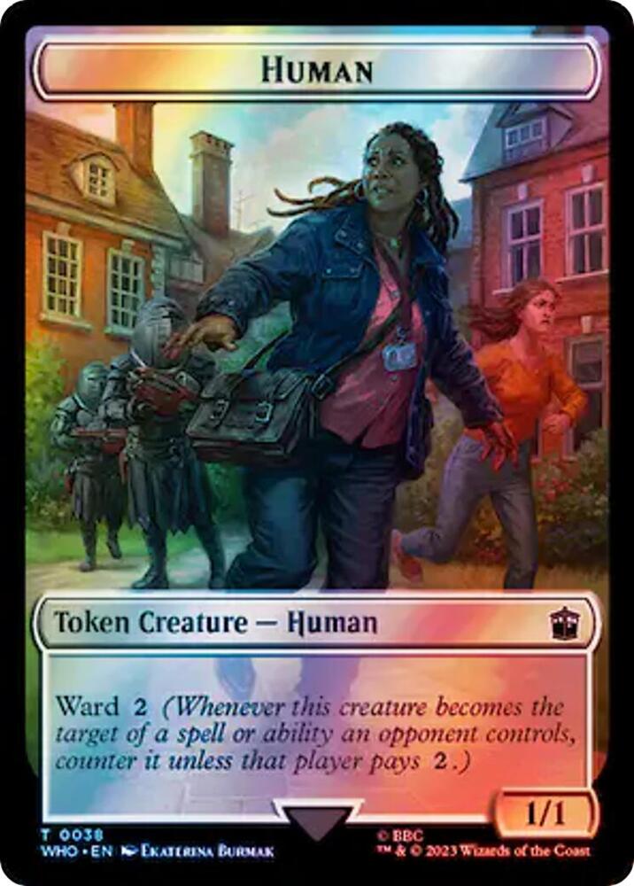 Human (0038) // Food (0058) Double-Sided Token (Surge Foil)