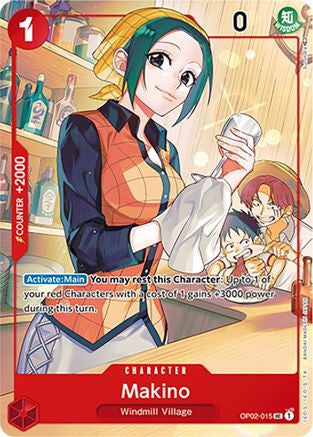 Makino (Japanese 1st Anniversary Set) (OP02-015) One Piece Promotion Cards Foil