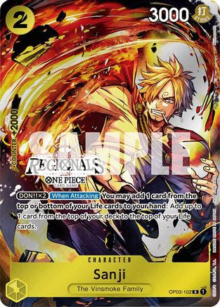 Sanji (Online Regional 2024) [Participant] (OP03-102) One Piece Promotion Cards Foil