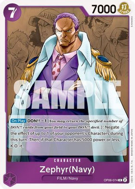 Zephyr (Navy) (OP06-074) Wings of the Captain Foil