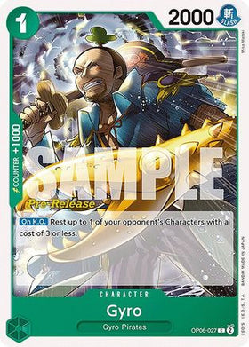 Gyro (OP06-027) Wings of the Captain Pre-Release Cards