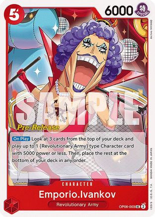 Emporio.Ivankov (OP06-003) Wings of the Captain Pre-Release Cards