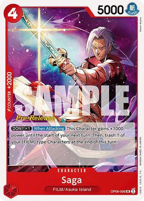 Saga (OP06-006) Wings of the Captain Pre-Release Cards