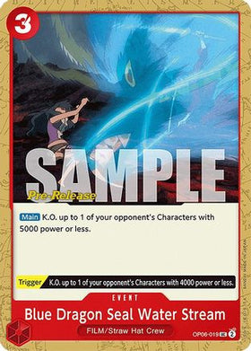 Blue Dragon Seal Water Stream (OP06-019) Wings of the Captain Pre-Release Cards