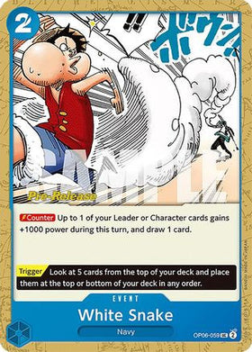 White Snake (OP06-059) Wings of the Captain Pre-Release Cards