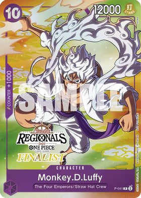 Monkey.D.Luffy (041) (Offline Regional 2024 Vol. 2) [Finalist] (P-041) One Piece Promotion Cards Foil