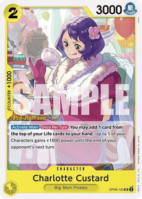 Charlotte Custard (OP08-103) Two Legends Pre-Release Cards
