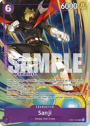 Sanji (Championship 2024 Finalist Card Set) (OP07-064) One Piece Promotion Cards Foil