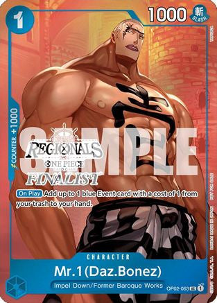 Mr.1 (Daz.Bonez) (Offline Regional 2024 Vol. 3) [Finalist] (OP02-063) One Piece Promotion Cards Foil