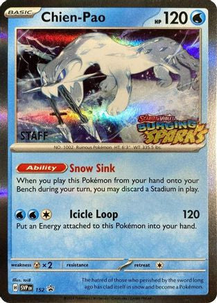 Chien-Pao - 152 (Staff) 152 - SV Scarlet Violet Promo Cards Holofoil