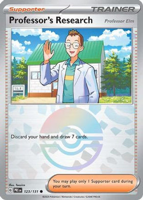 Professor's Research [Professor Elm] (Poke Ball Pattern) 123 - SV Prismatic Evolutions Holofoil