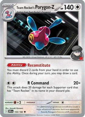 Team Rocket's Porygon-Z 155 - SV10 Destined Rivals Reverse Holofoil